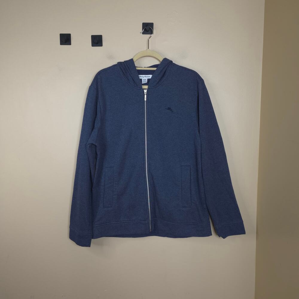 Tommy Bahama Full Zip Hooded Sweatshirt in Blue